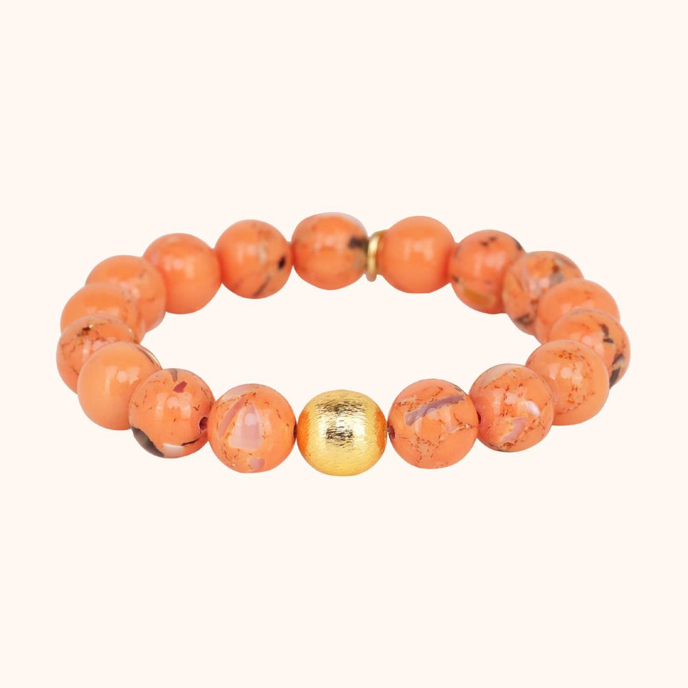 BudhaGirl- MARBLE BEADED BRACELET - PEACH