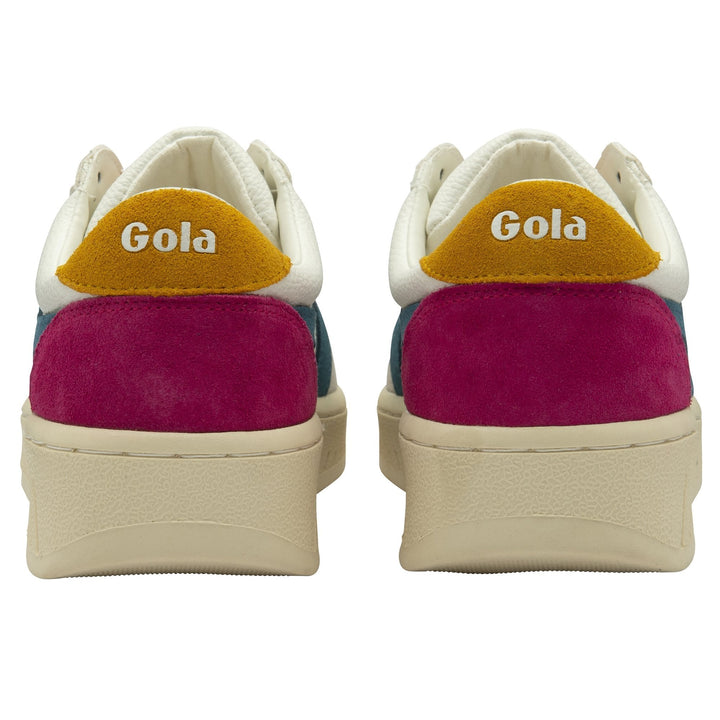 Gola Classics Women's Grandslam Trident Sneakers -White/Peacock/Sun