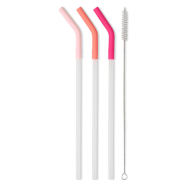 Swig: Blush/Coral/Hot Pink Reusable Straw Set (Mega Mugs)
