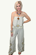 Meadow Stripe Floral Pant Set
