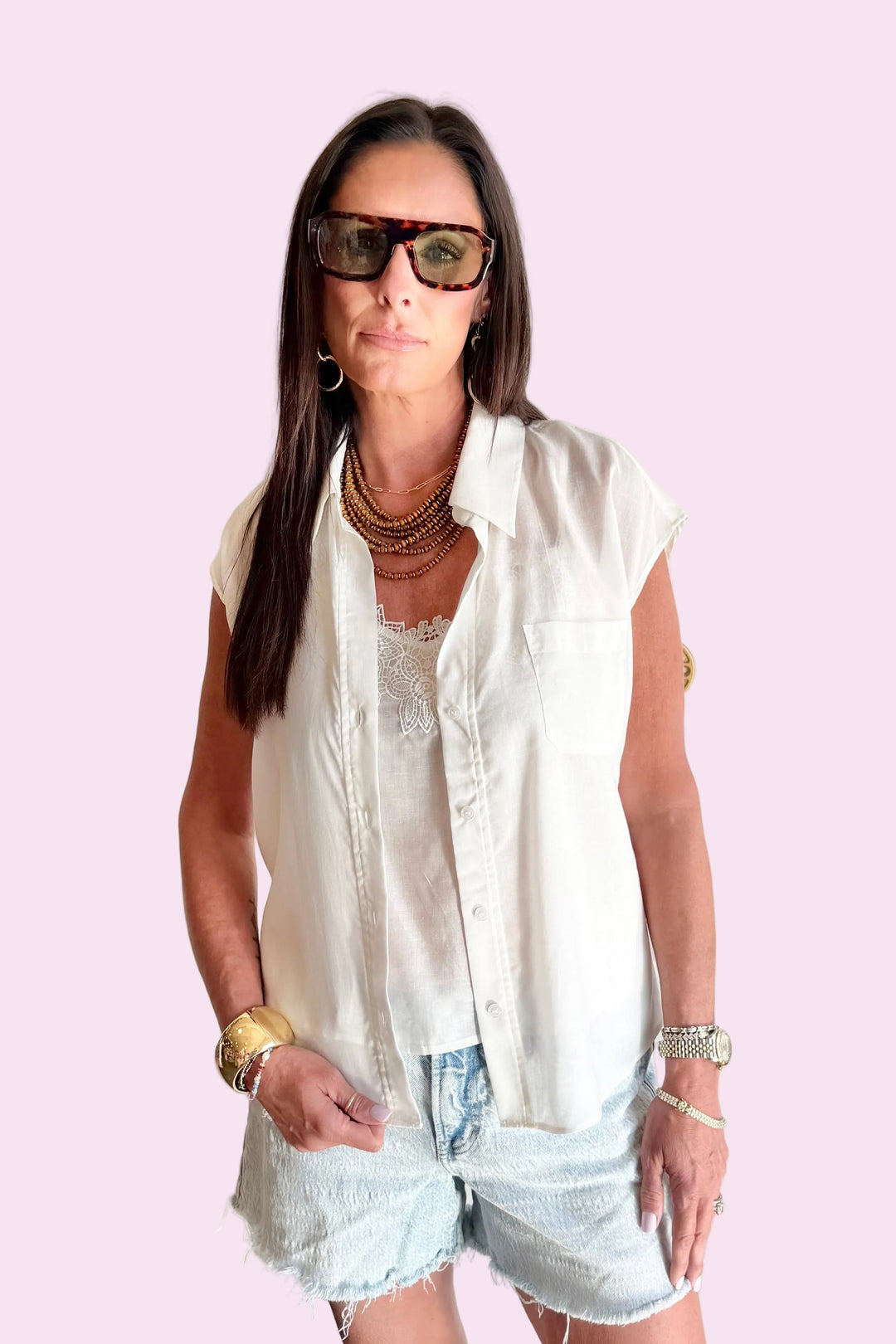 Simply Chic White Top Set