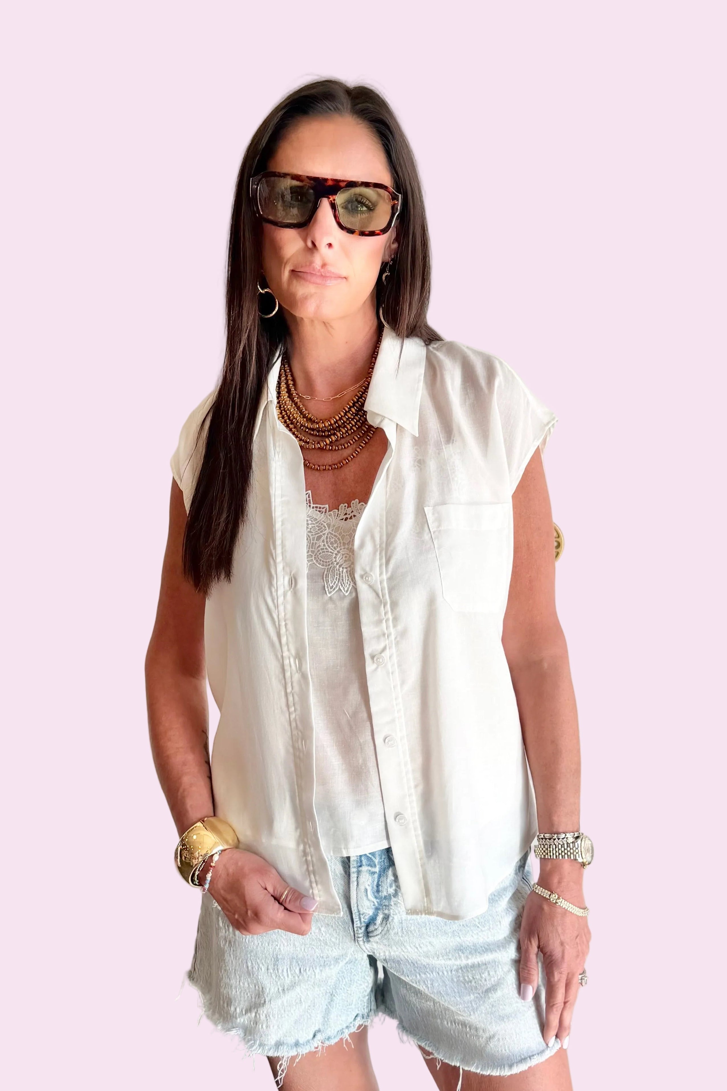 Simply Chic White Top Set