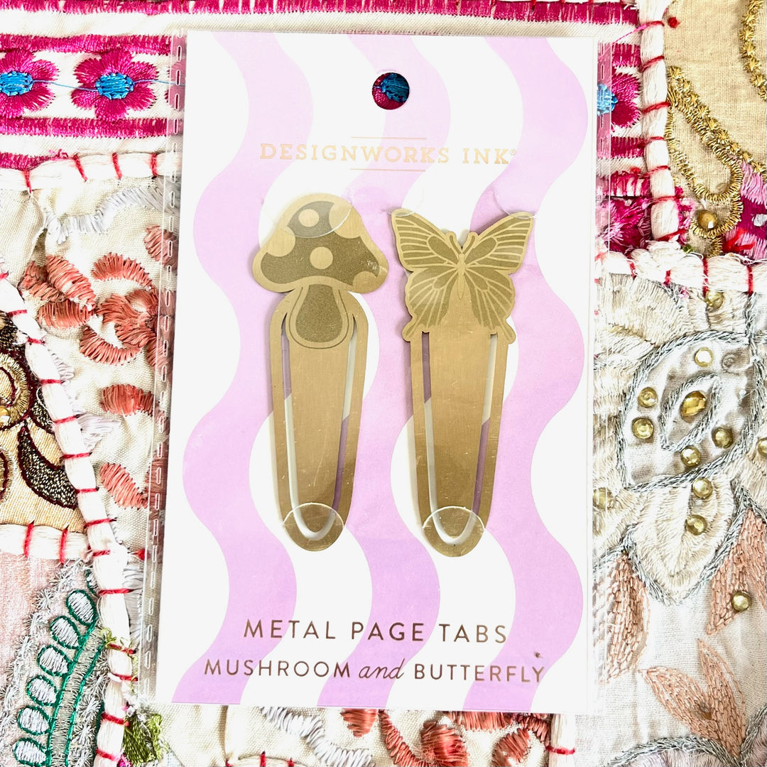 Metal Page Tabs- Two Options (Peace Sign & Yin Yang, Mushroom & Butterfly)