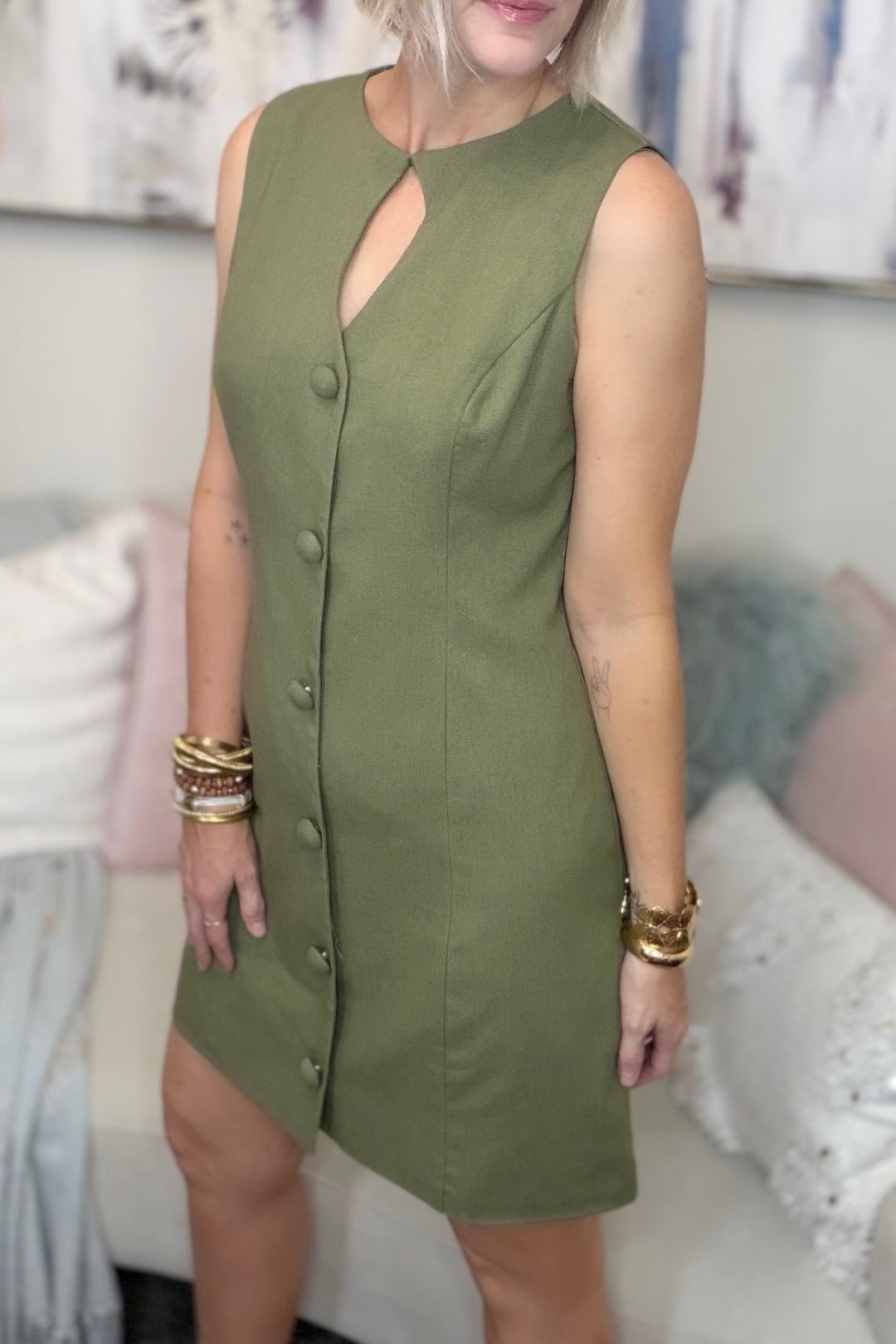 Verona Olive Dress