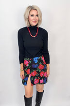 Midnight Bloom Mini Skirt