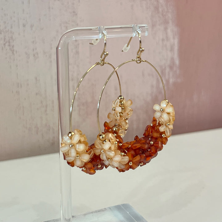 Amber Petal Hoops