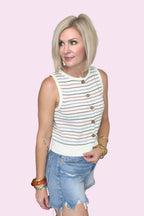 Uptown Striped Sweater Tank