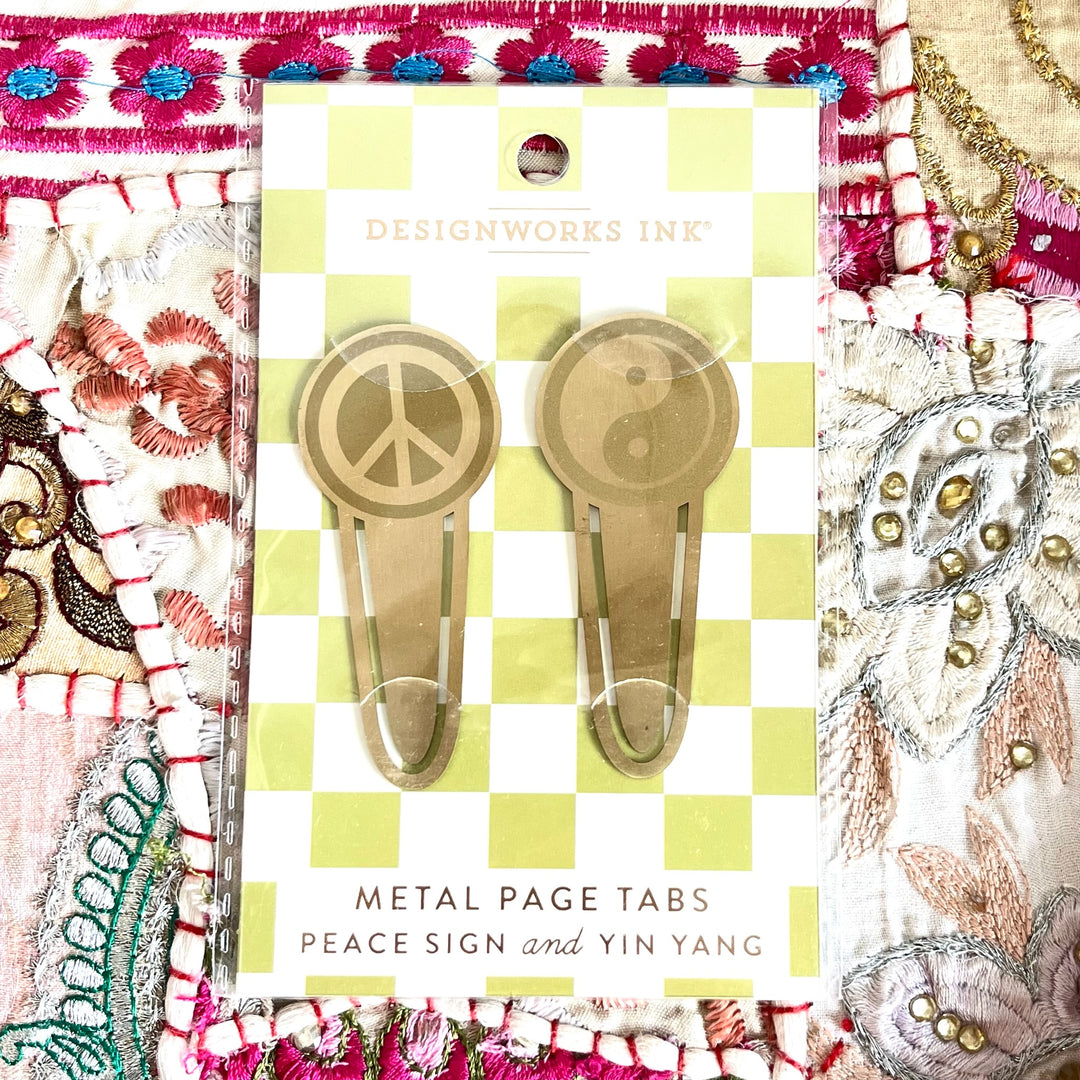 Metal Page Tabs- Two Options (Peace Sign & Yin Yang, Mushroom & Butterfly)