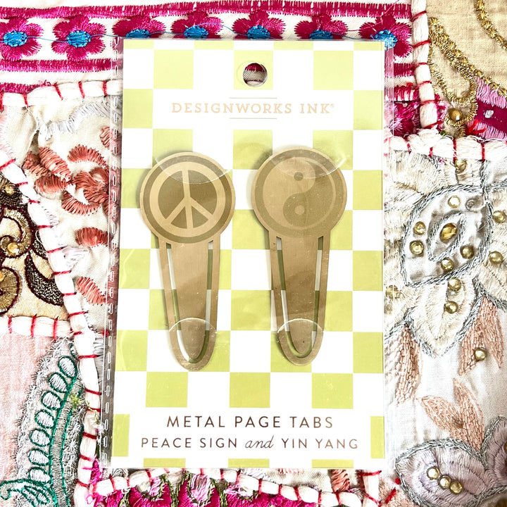 Metal Page Tabs- Two Options (Peace Sign & Yin Yang, Mushroom & Butterfly)