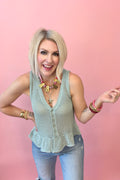 Peplum Perfect Sleeveless Top