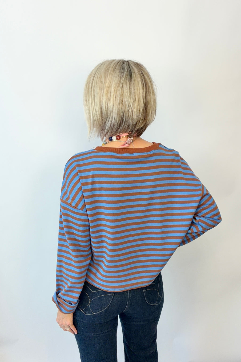 Mocha Blues Striped Top