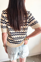 Araminta Top Cream/Black Iris