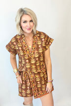 Wrapped in Fall Floral Blouse