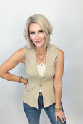 Tailored Edge Sleeveless Blazer