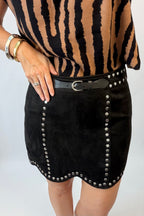 Studs & Scallops Mini Skirt