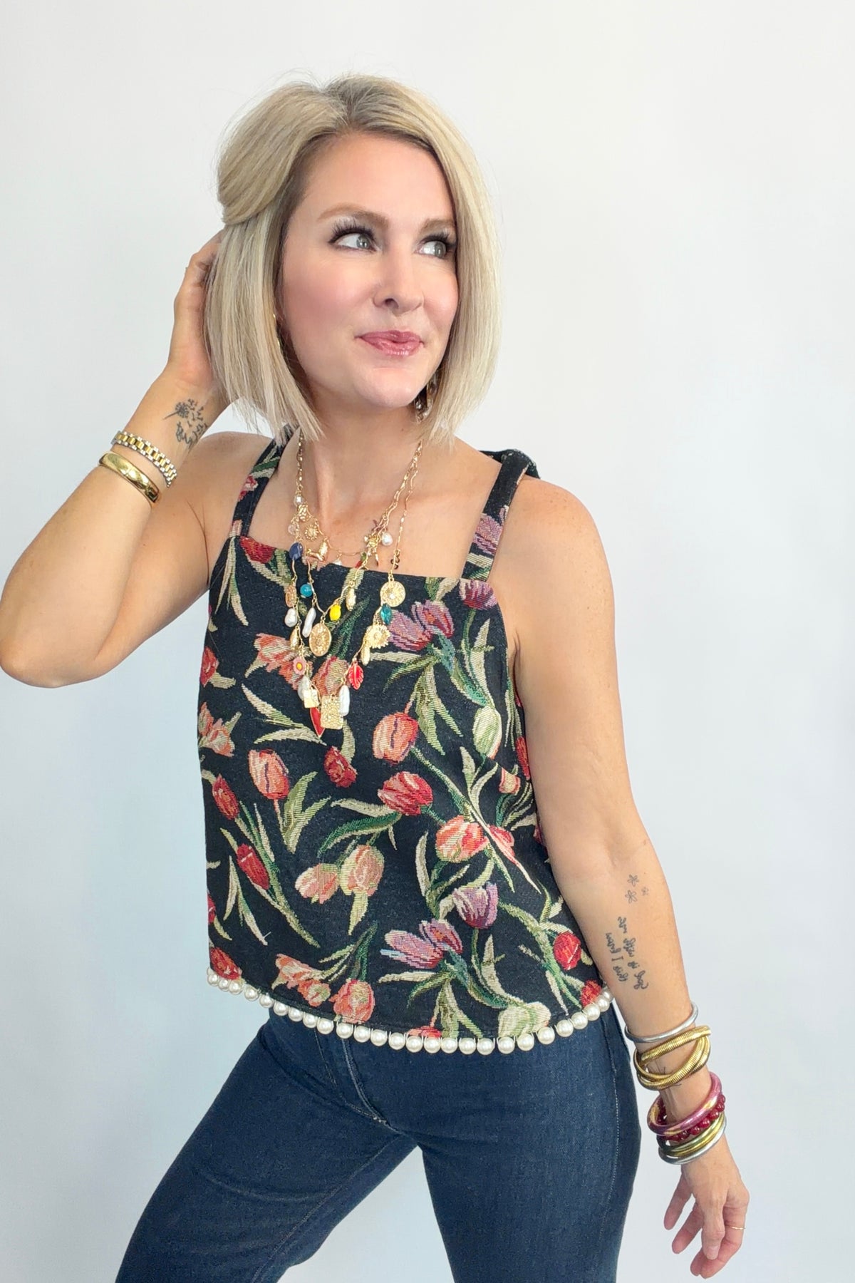 Pearl-Kissed Tulip Top