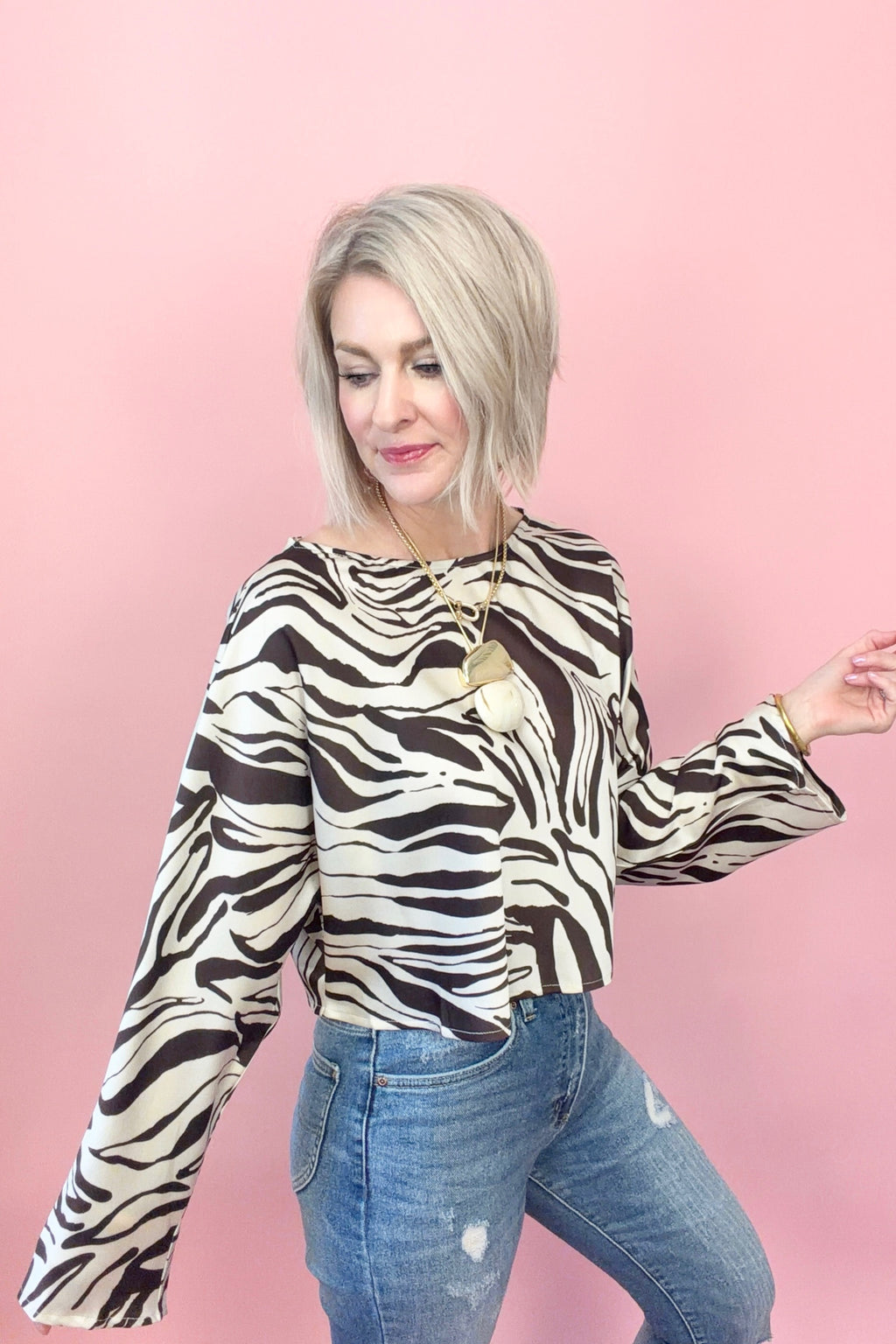 Wild Card Satin Top