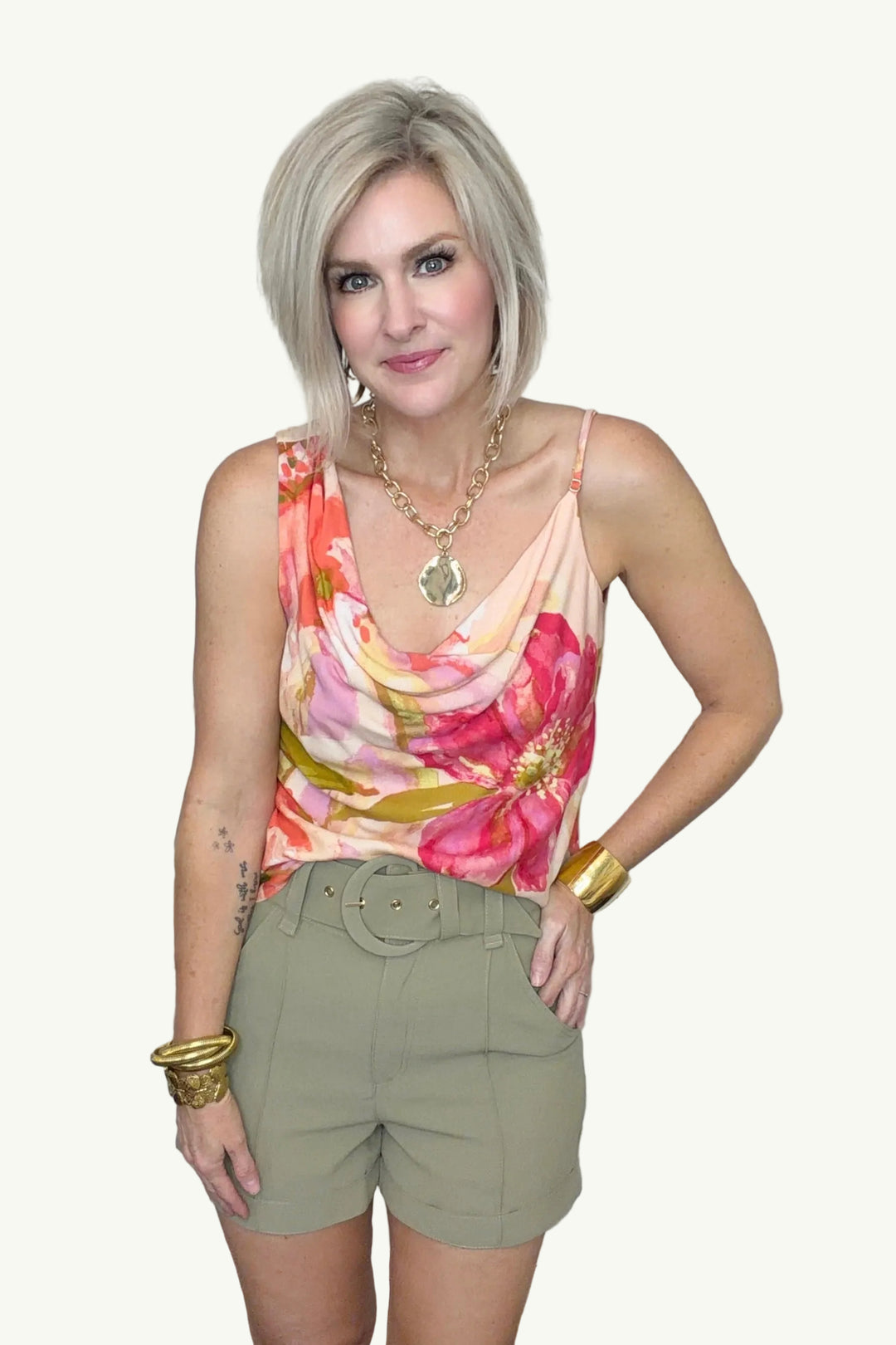 Sage Advice Belted Shorts