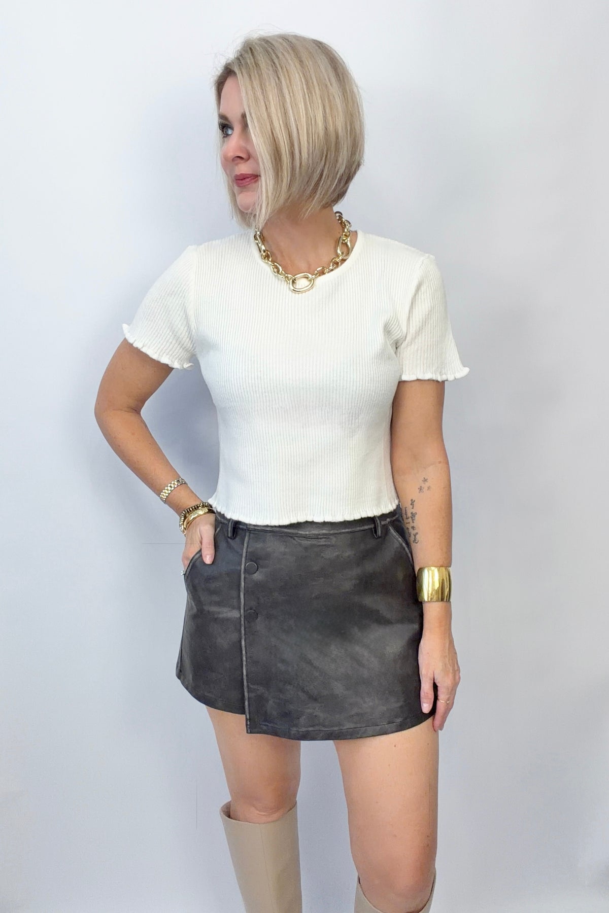 Leather & Luck Skort