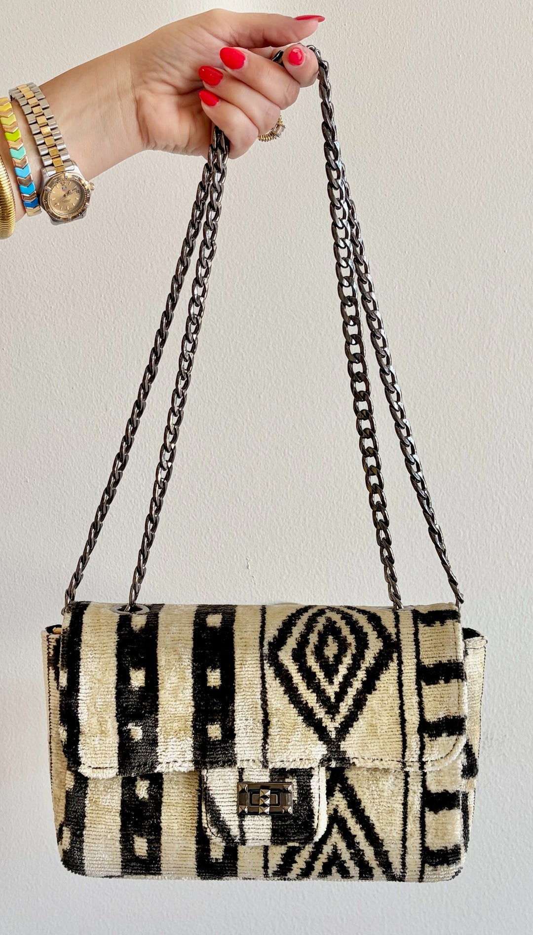 Silk Story Chain Handbag