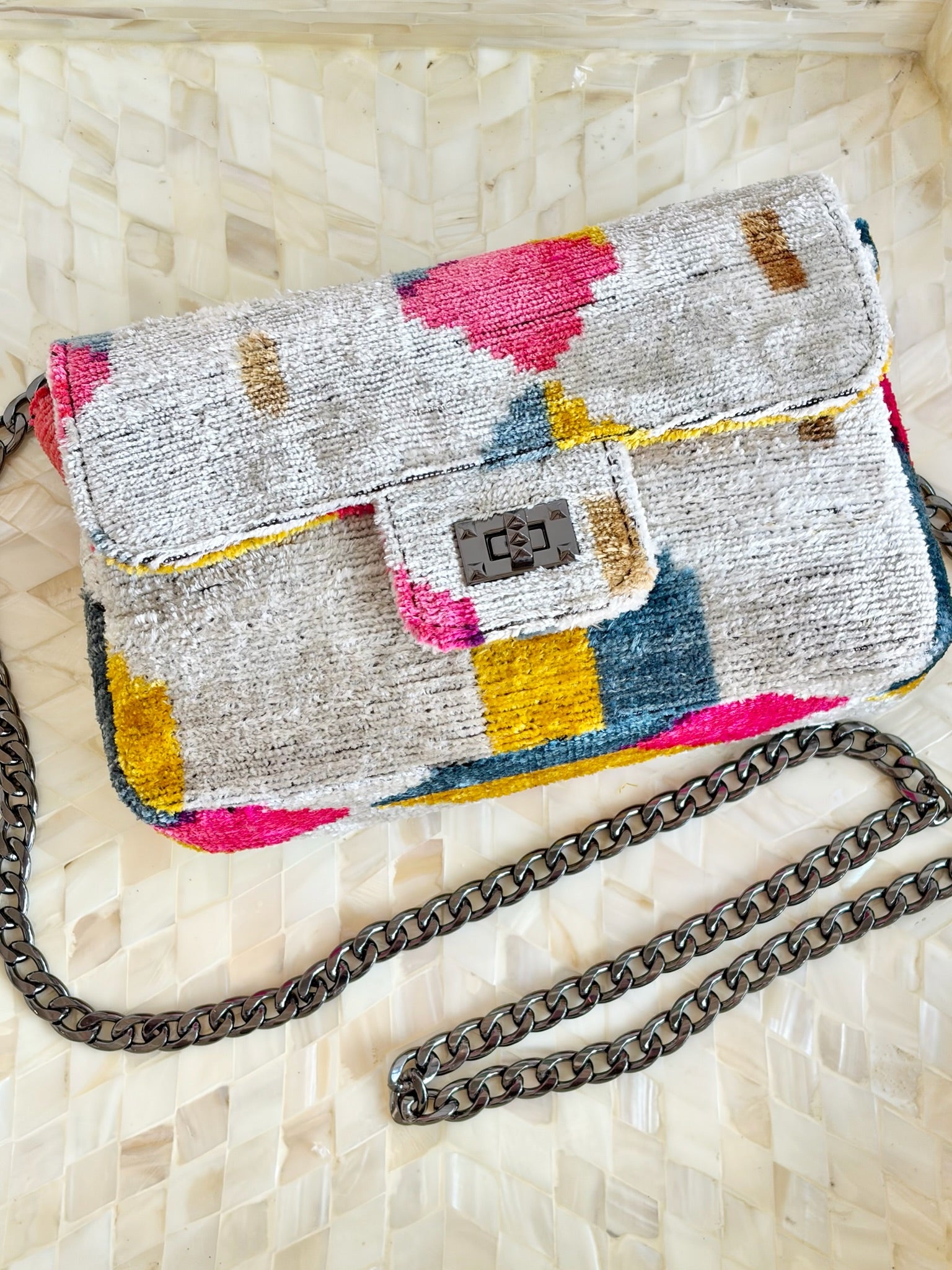 Silk Story Chain Handbag