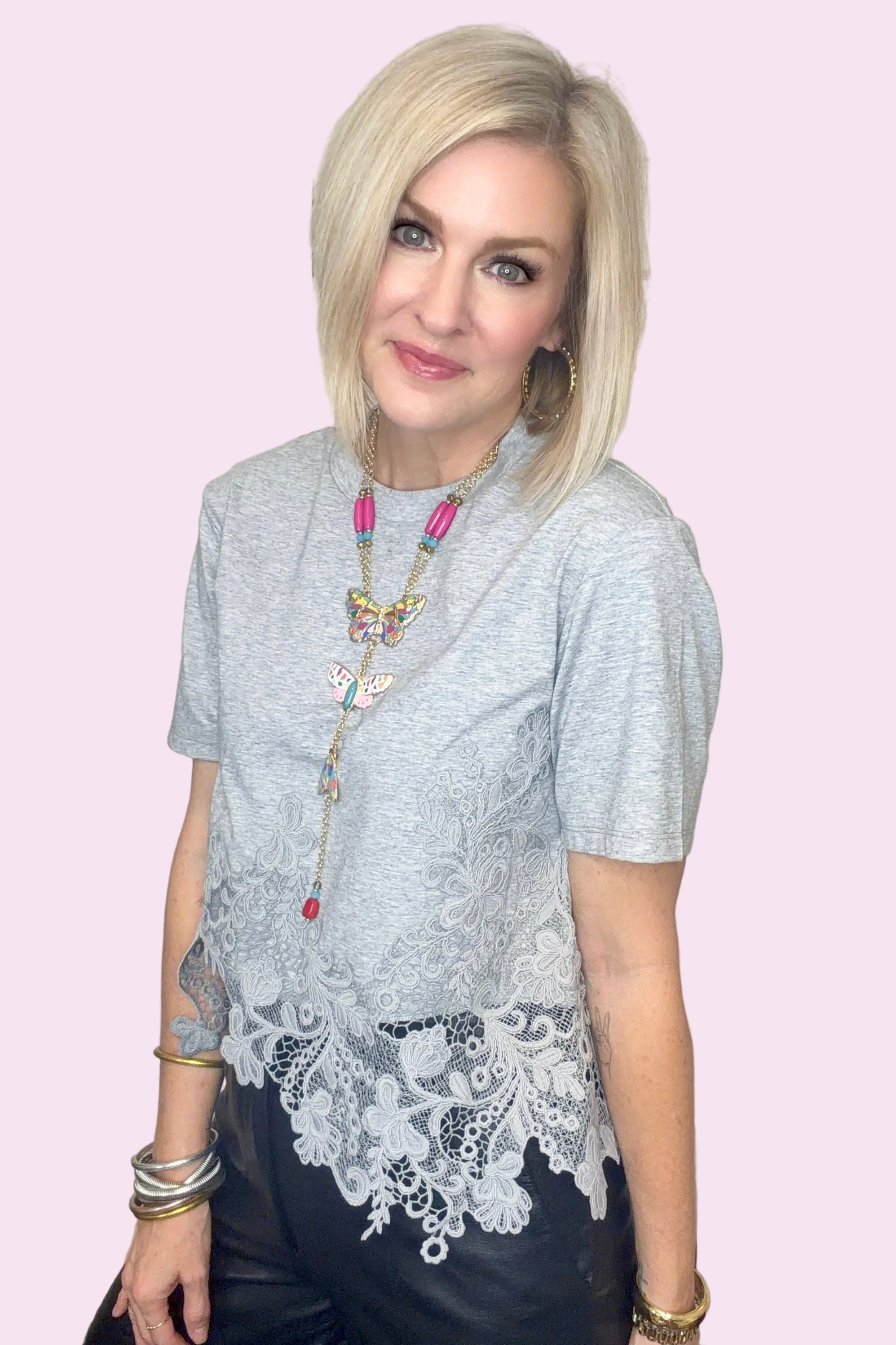 Lace Interrupted Top