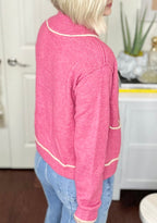 Blushed & Charmed Zip-up Sweater