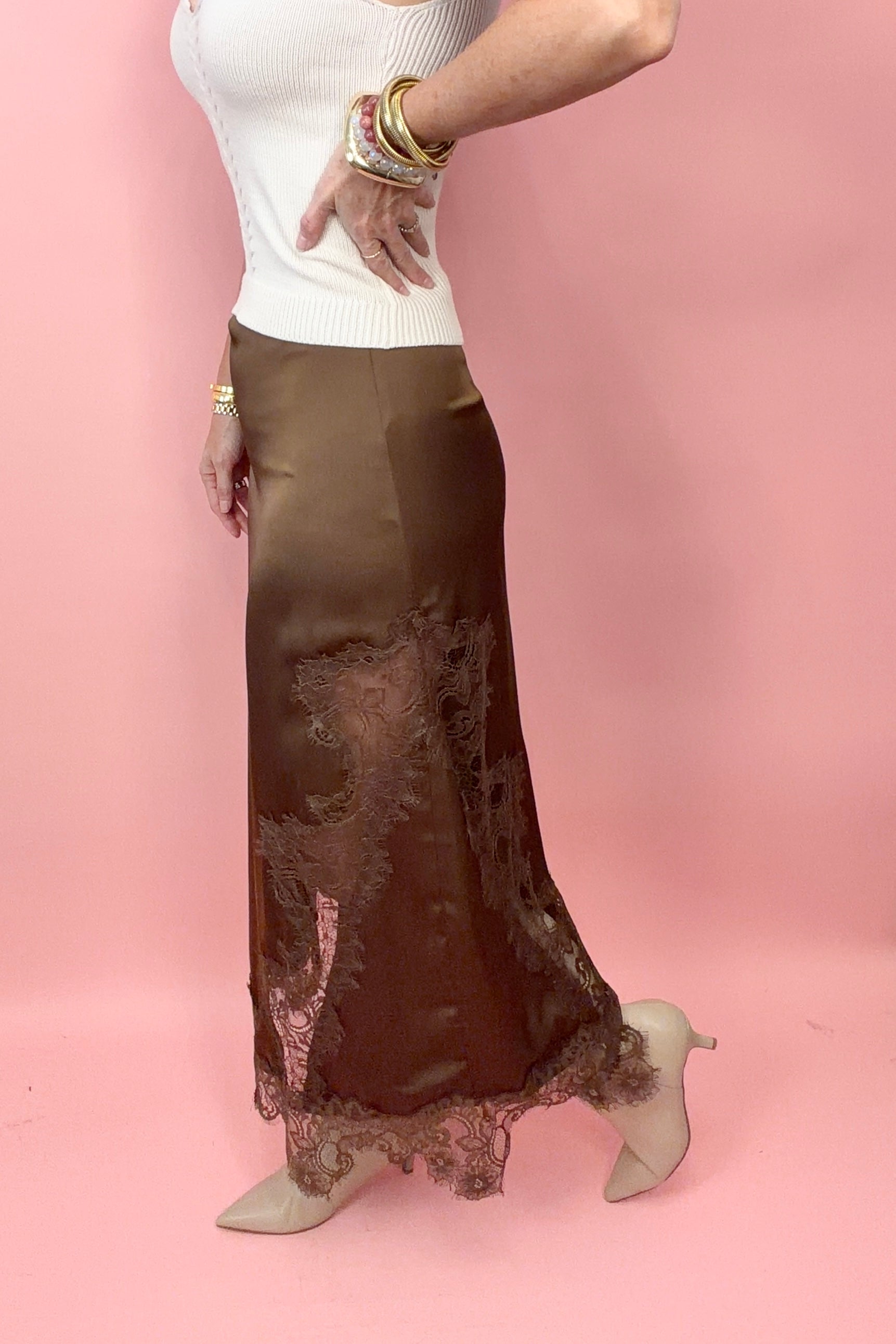 Sable Satin Skirt