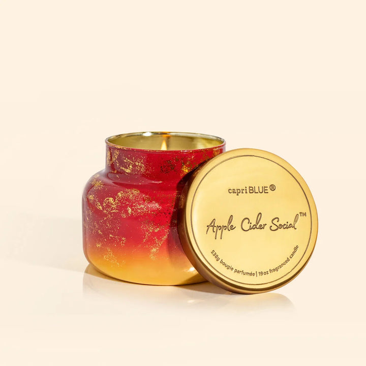Capri Blue- Apple Cider Social Glimmer Signature Jar, 19 oz