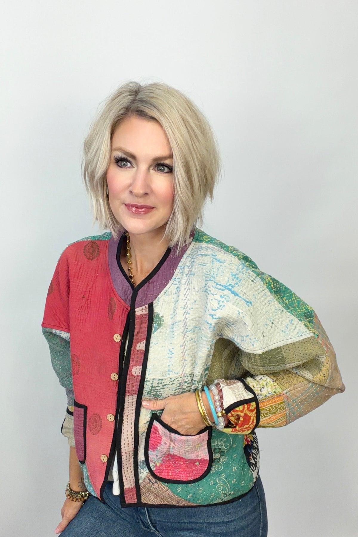 Patched Play Kantha Jacket