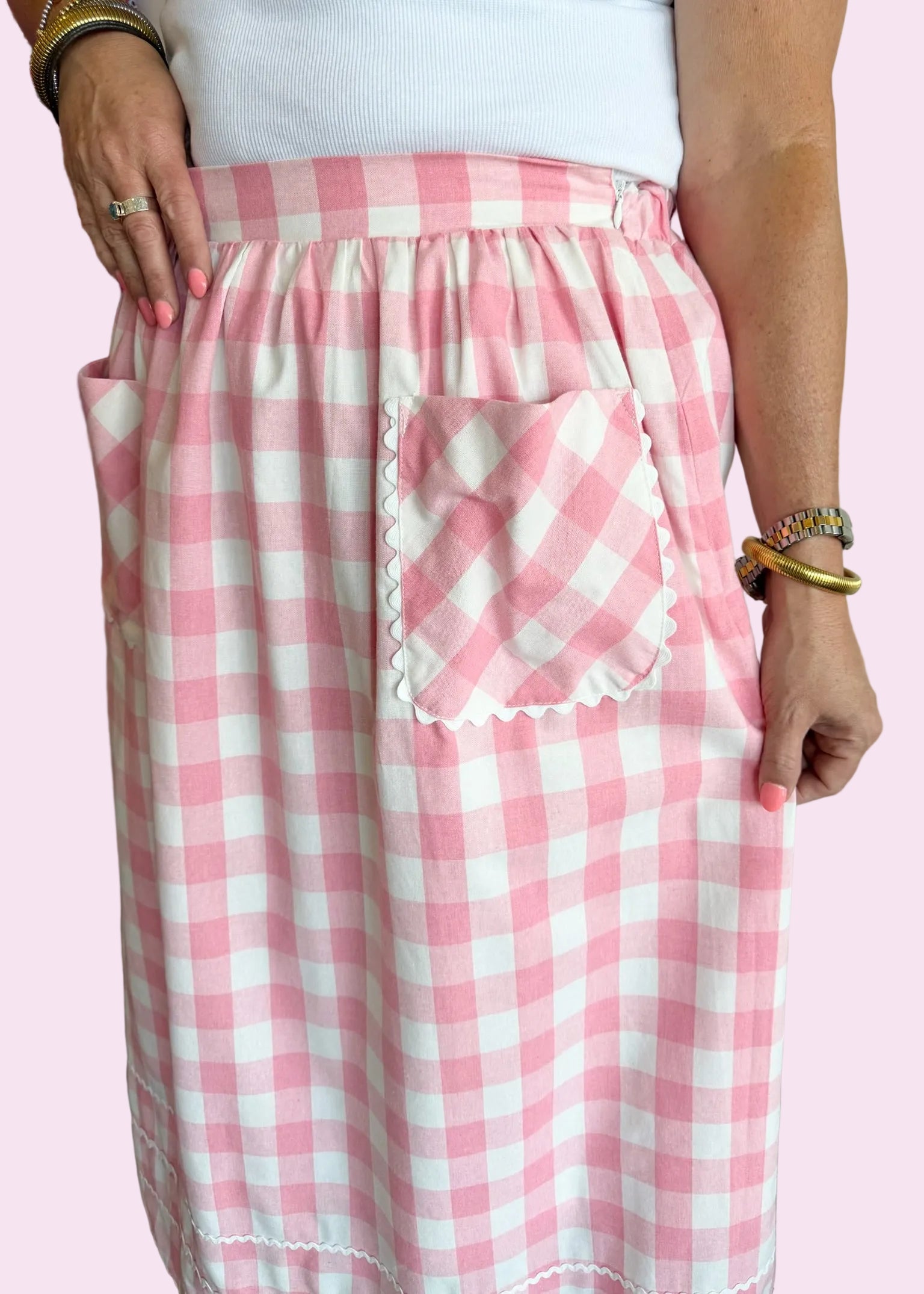 The Picnic Pink Gingham Skirt
