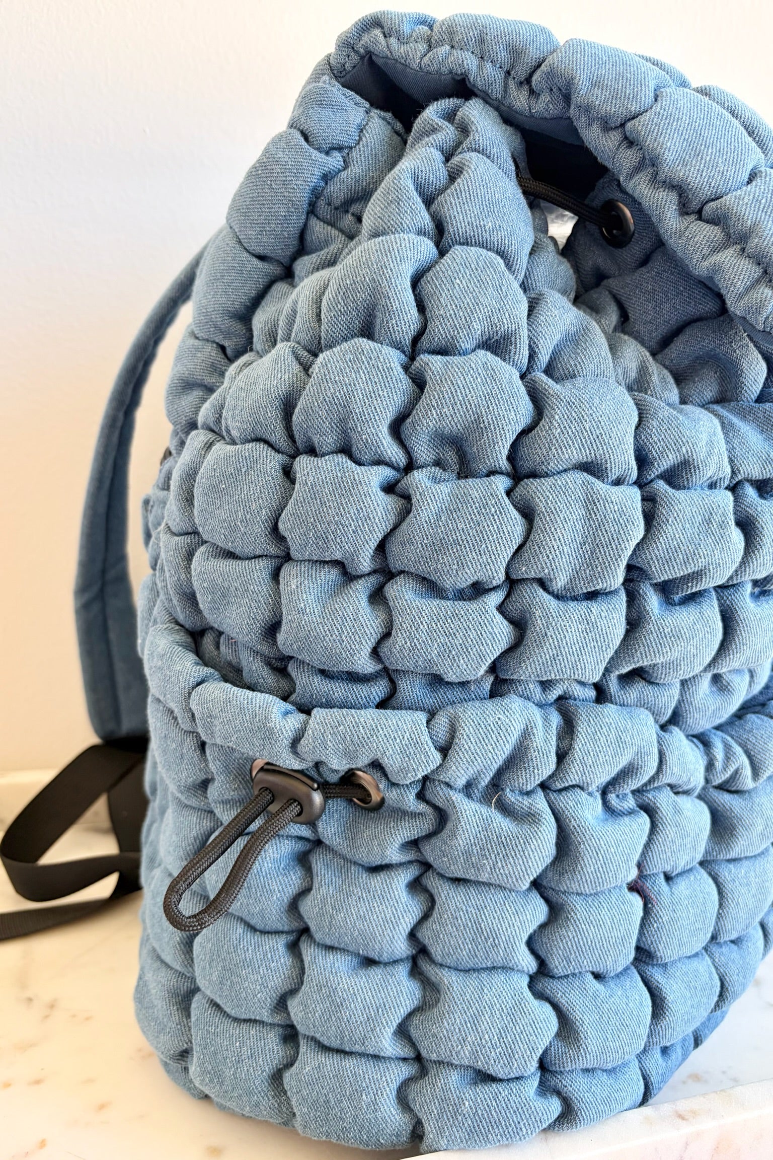 Sloane Denim Puffer Backpack