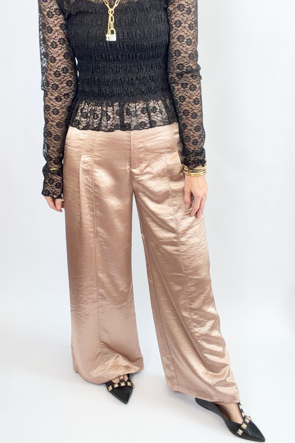 Pop the Bubbly Satin Pants