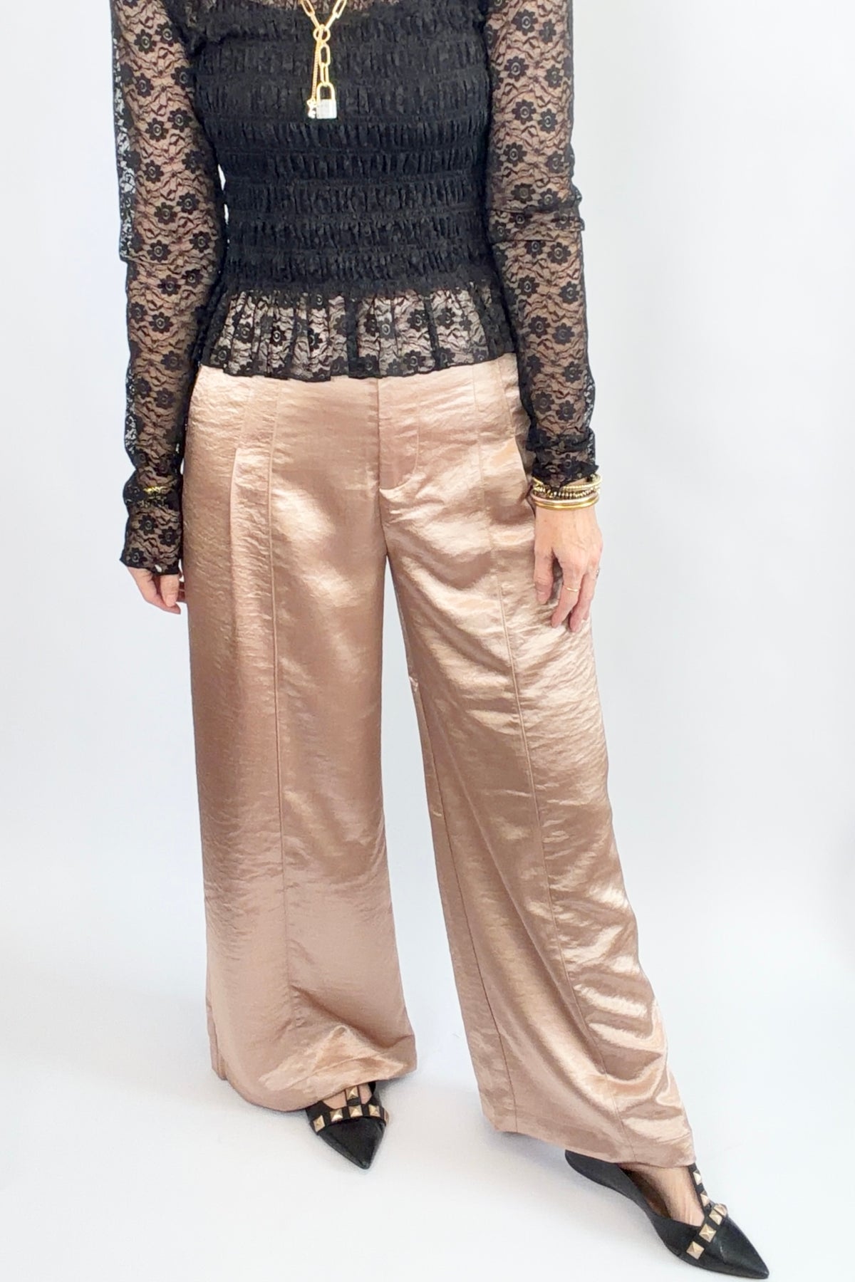 Pop the Bubbly Satin Pants