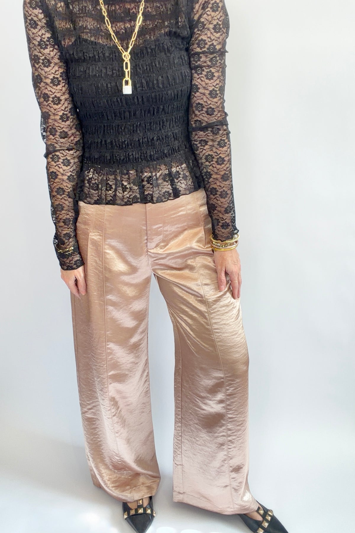 Pop the Bubbly Satin Pants