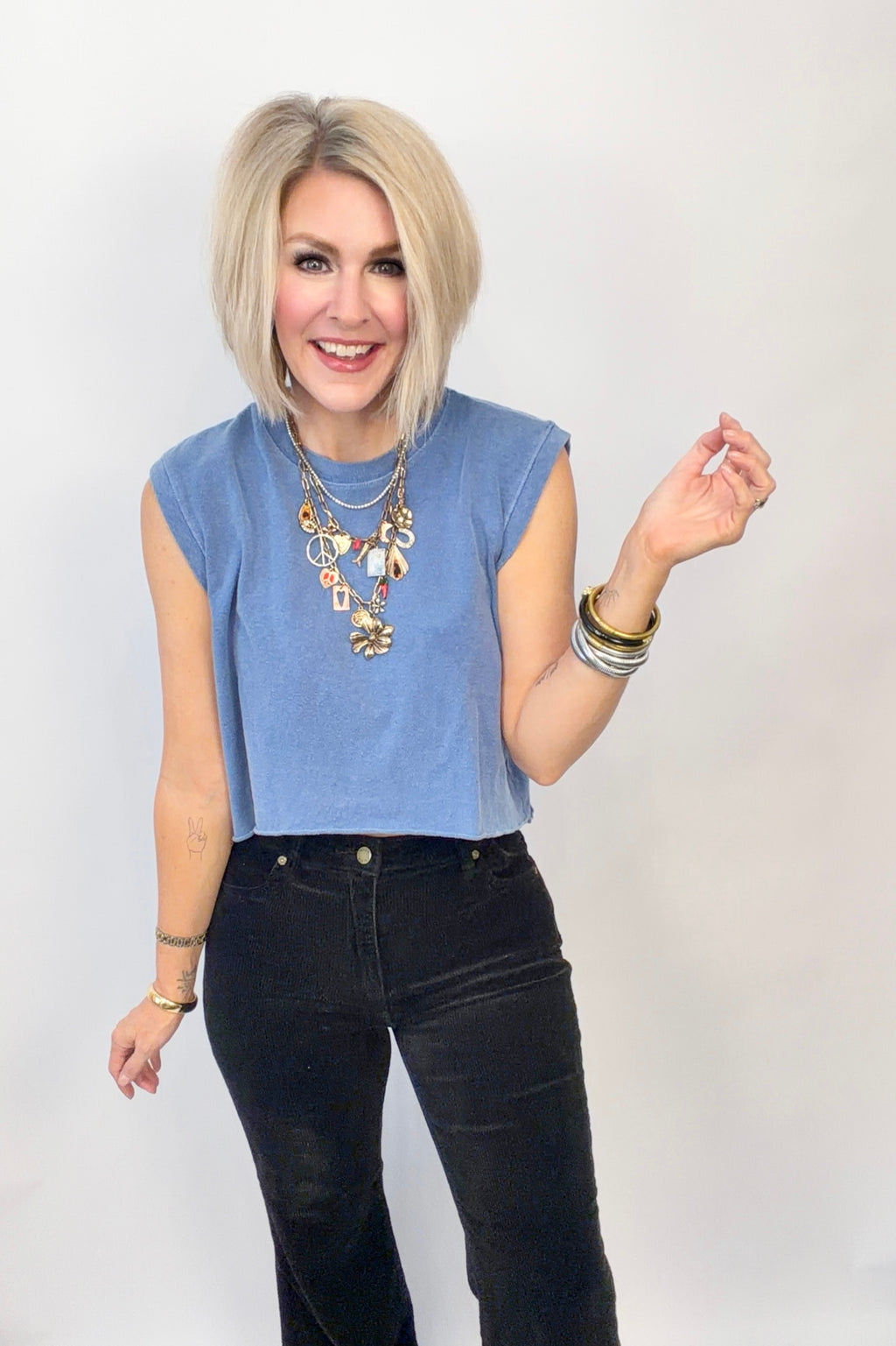 Out of the Blue Basic Crop Top