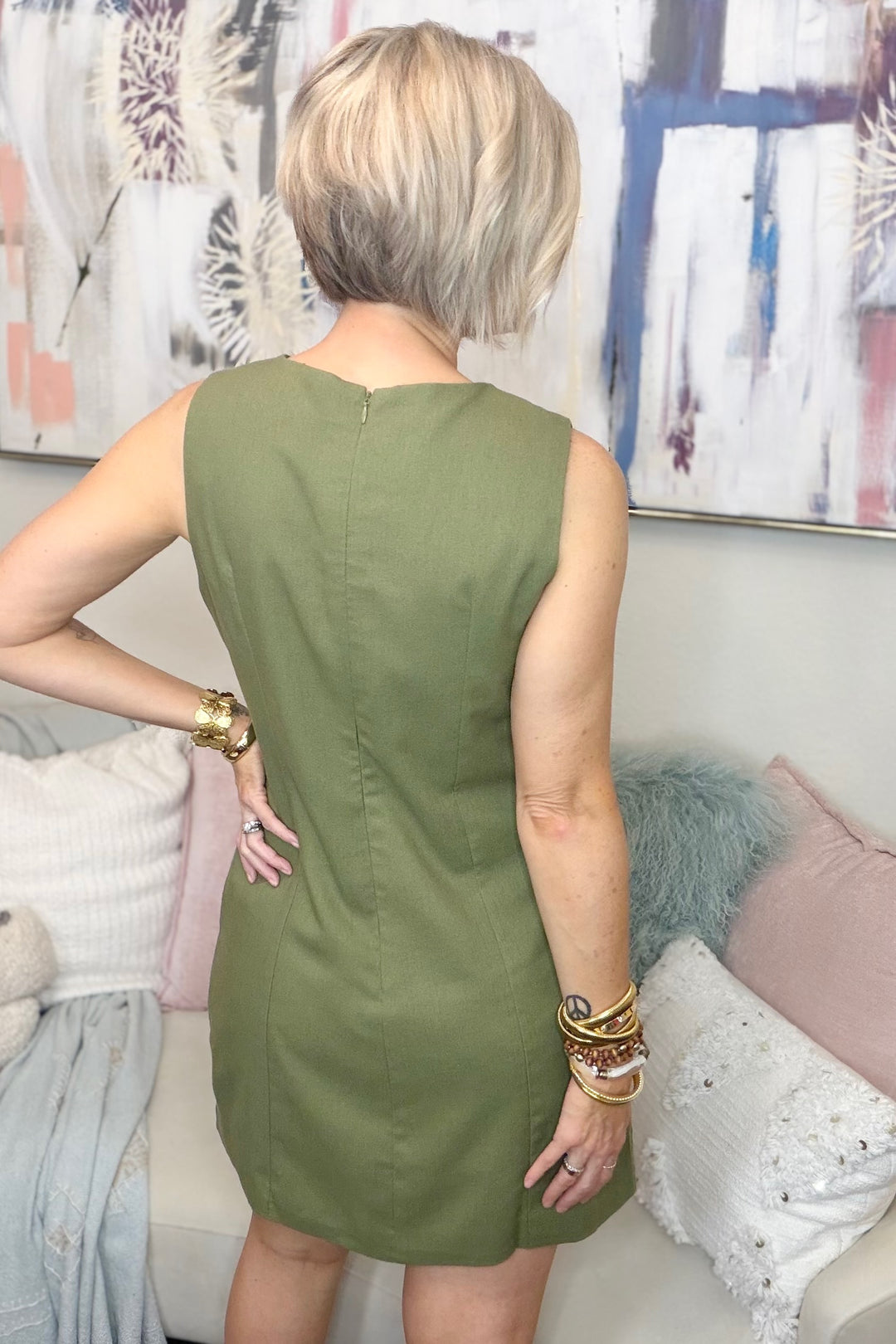 Verona Olive Dress