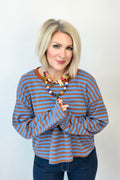 Mocha Blues Striped Top