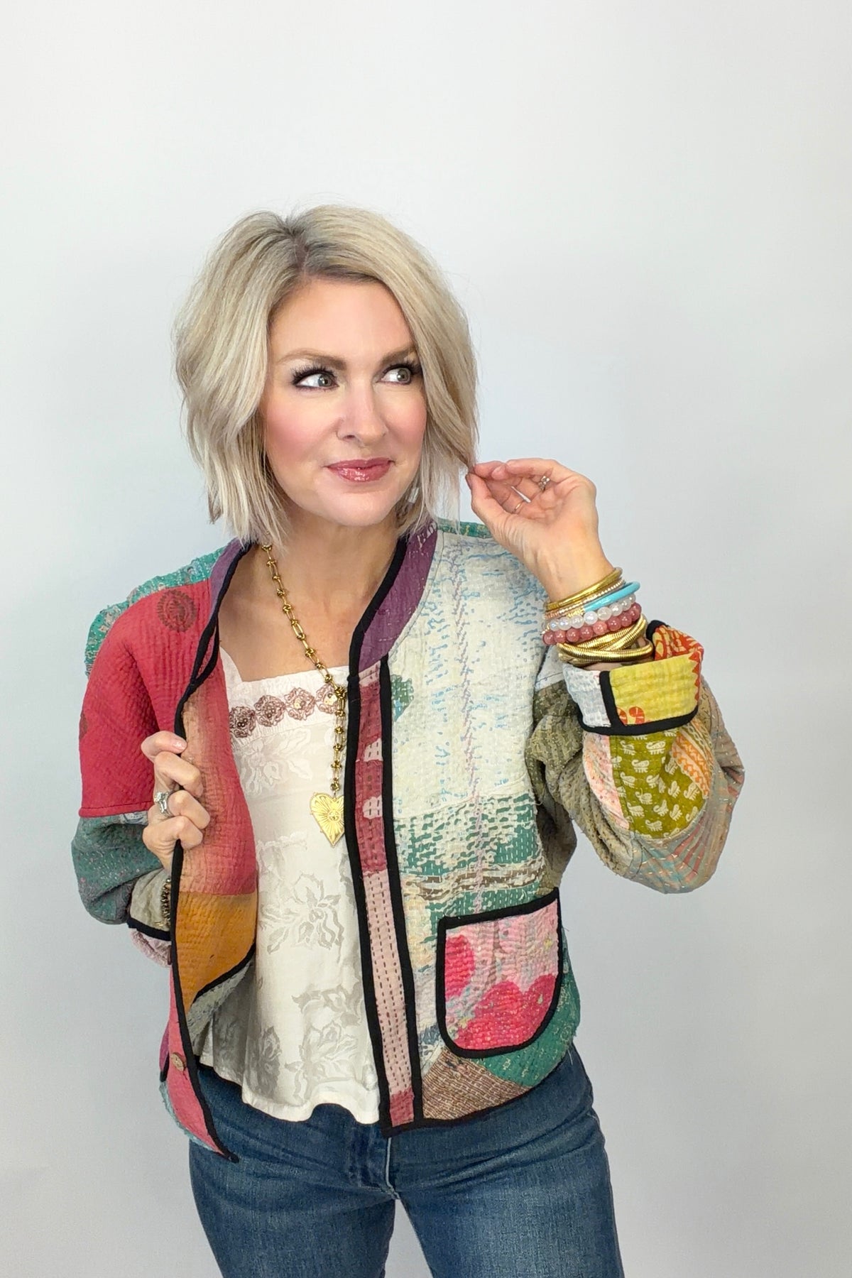 Patched Play Kantha Jacket