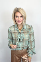 Golden Dust Plaid Blouse