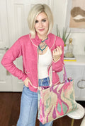 Blushed & Charmed Zip-up Sweater