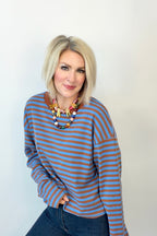 Mocha Blues Striped Top