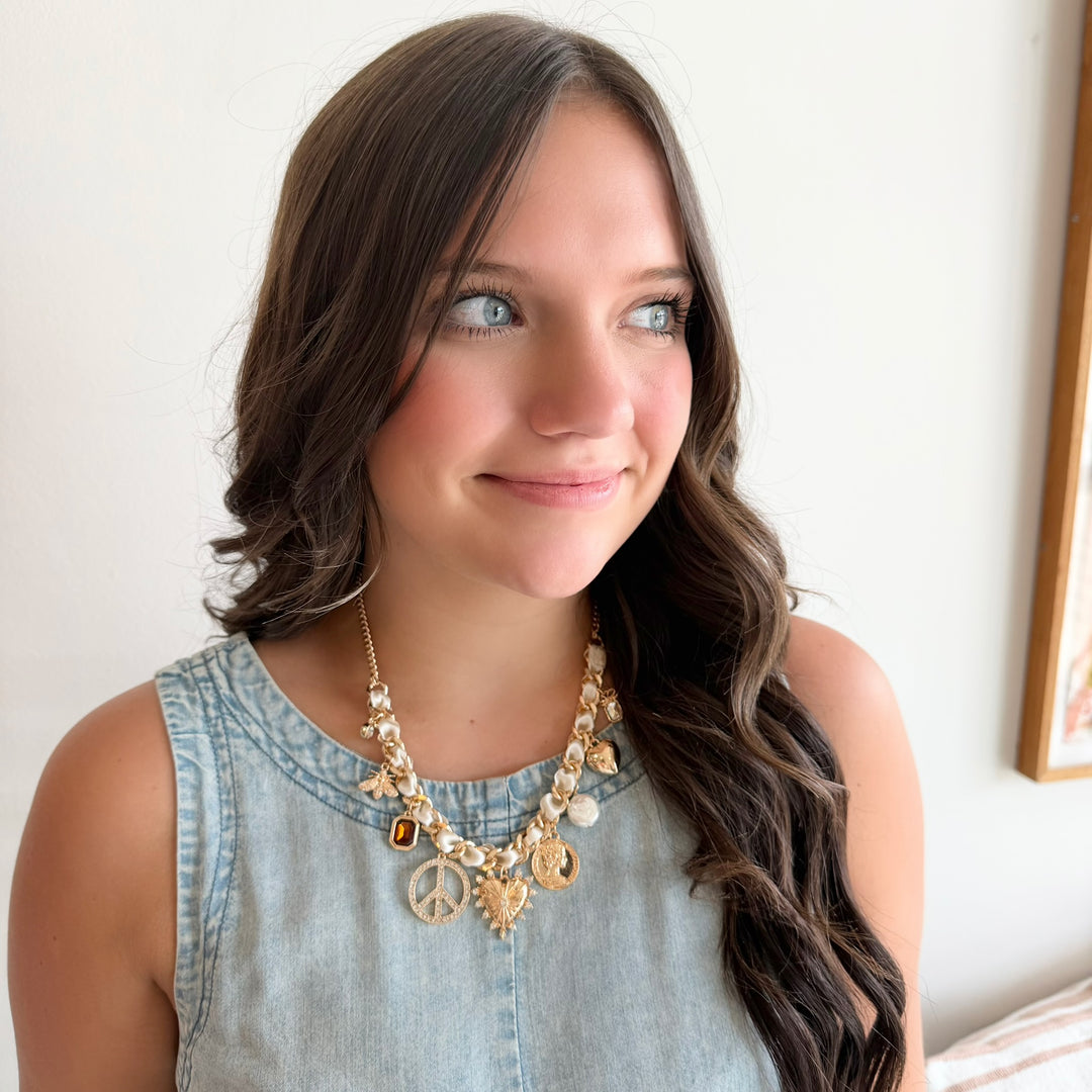 Ooh La La Gold Charm Necklace