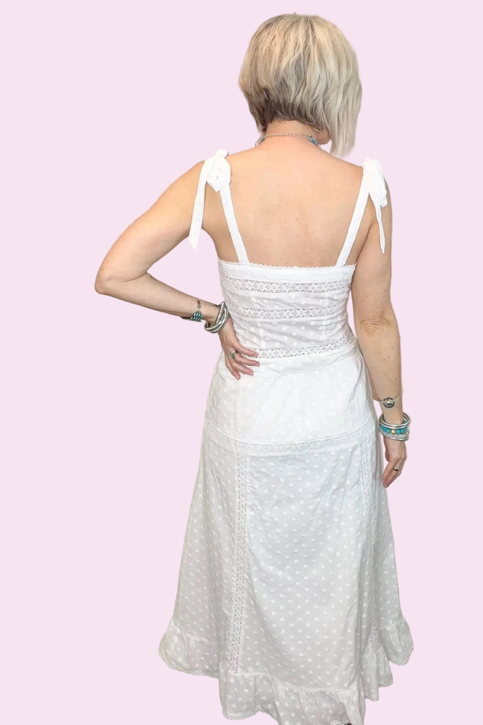White Embroidered Maxi Skirt