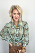 Golden Dust Plaid Blouse