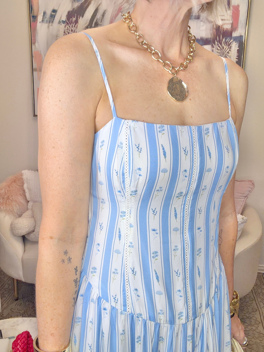 Blue Skies & Blooms Midi Dress