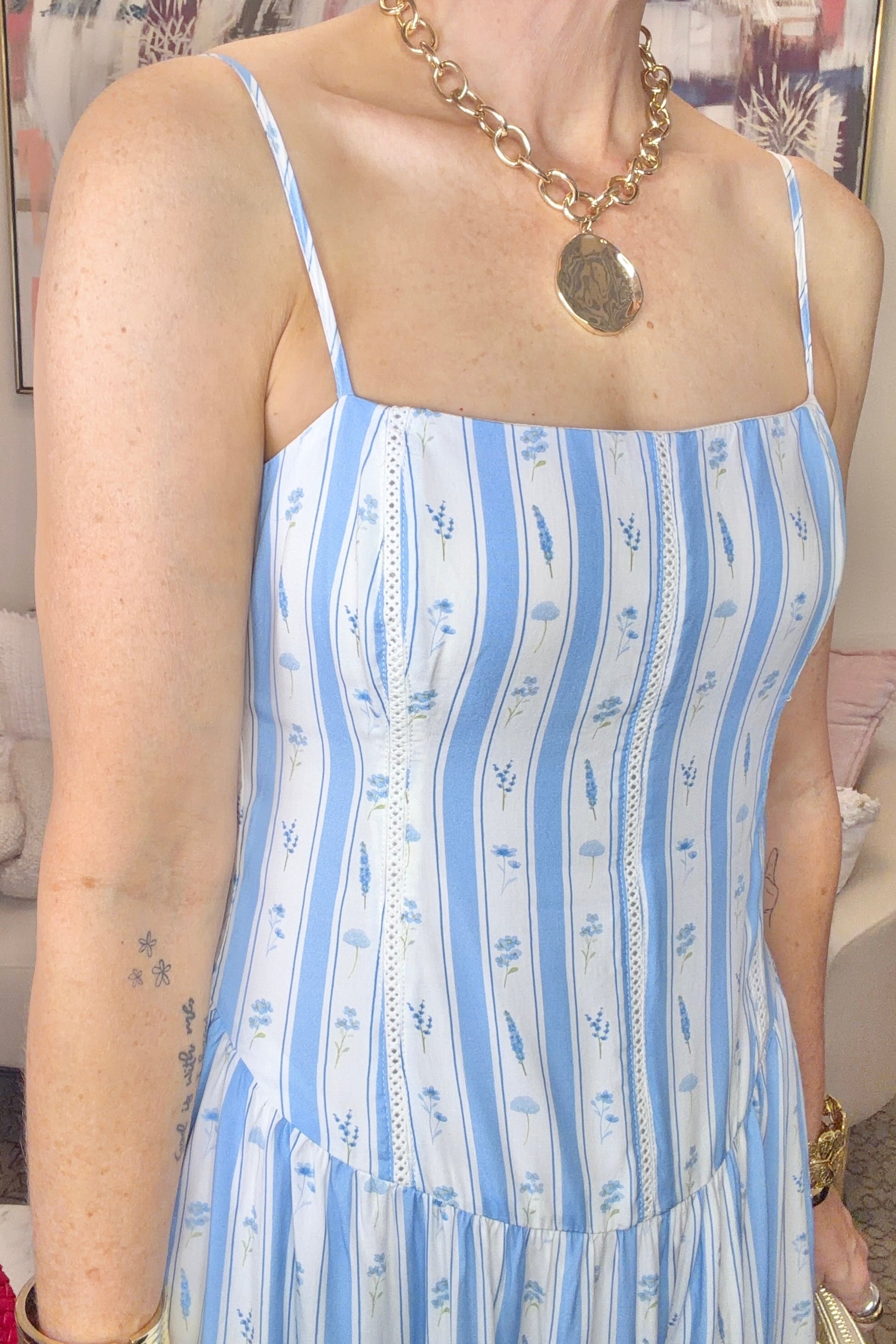 Blue Skies & Blooms Midi Dress
