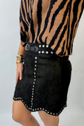 Studs & Scallops Mini Skirt