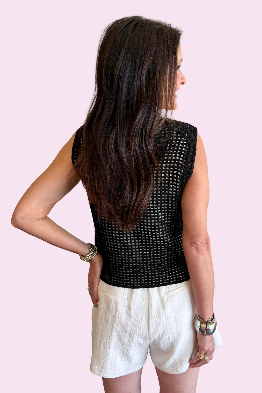Midnight Bloom Crochet Top