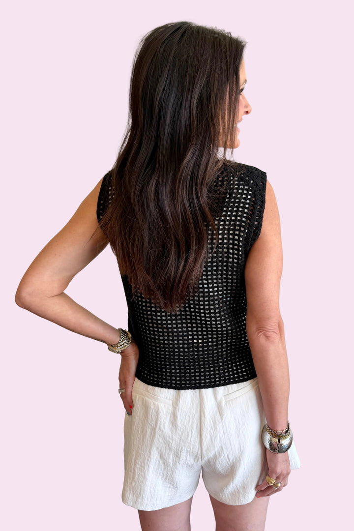 Midnight Bloom Crochet Top